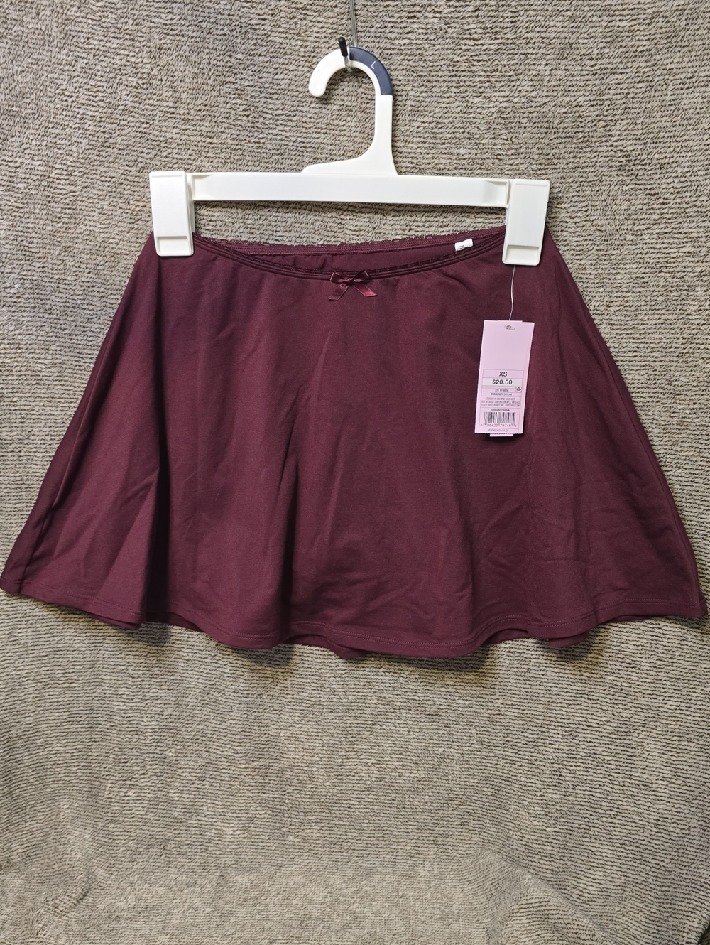 wild fable Burgundy Circle Skirt with Waist Bow